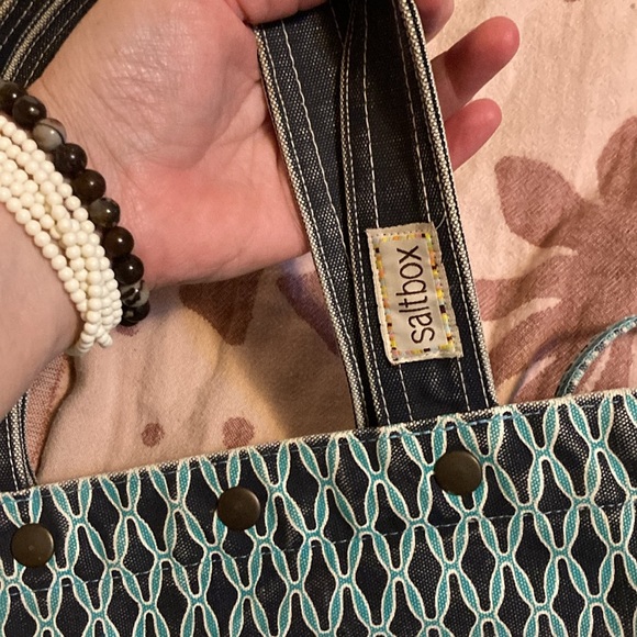 Salt box sea turtle canvas beach tote - Picture 5 of 15